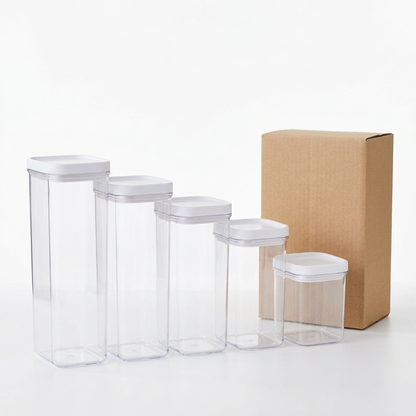 Stackable Clear Pantry Canister Set