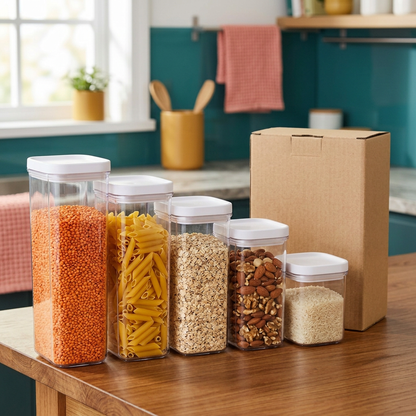 Stackable Clear Pantry Canister Set