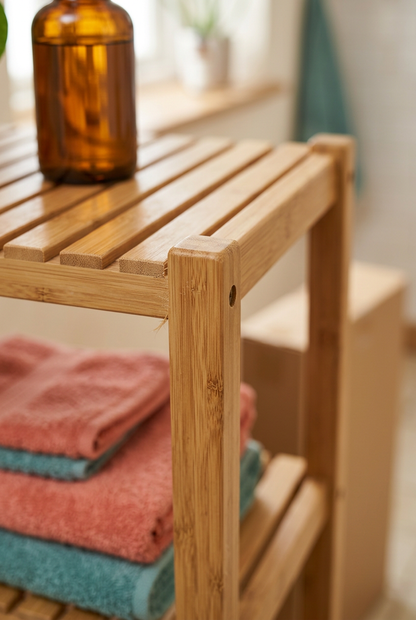 Four-Tier Bamboo Bathroom Shelf
