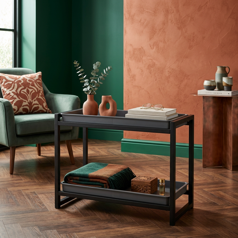 Black & Graphite Two-Tier Countertop Organizer
