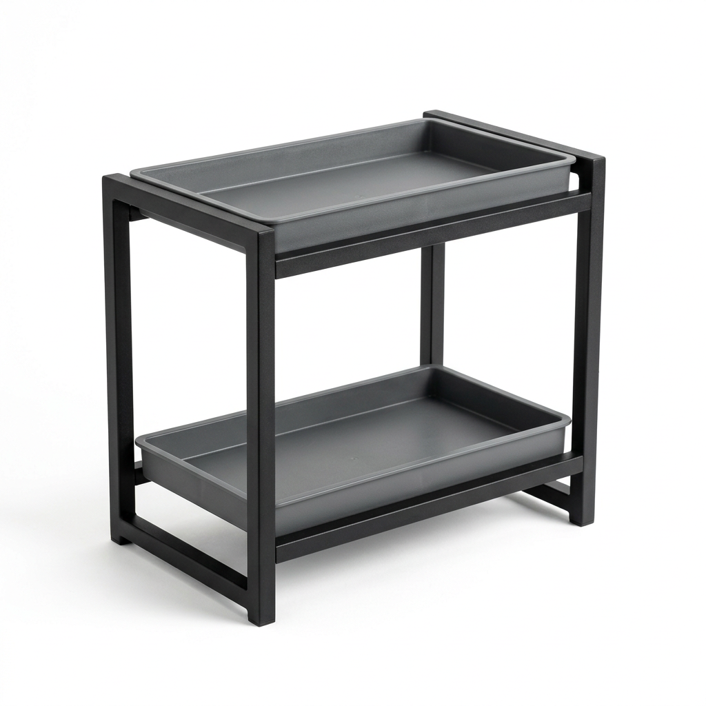 Black & Graphite Two-Tier Countertop Organizer