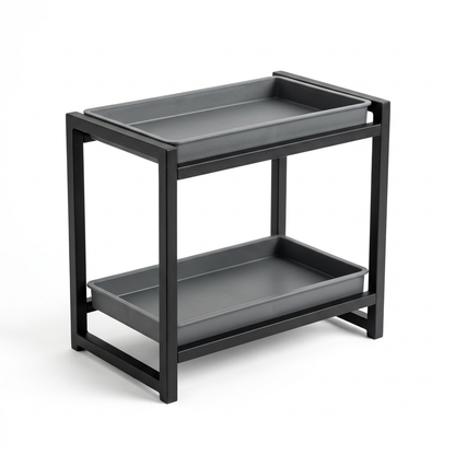 Black & Graphite Two-Tier Countertop Organizer