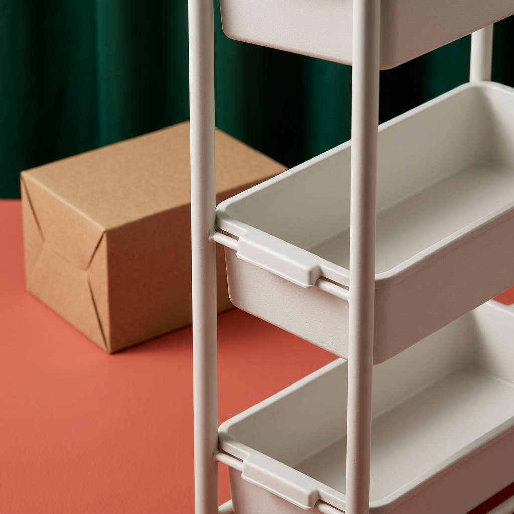 Slim Three-Tier Rolling Storage Cart