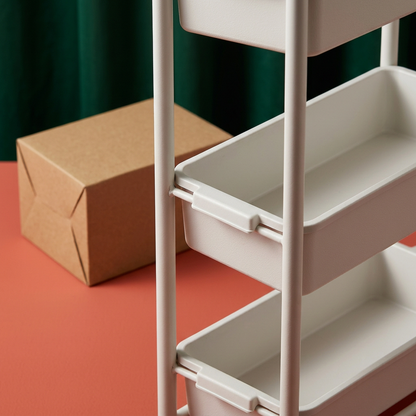 Slim Three-Tier Rolling Storage Cart