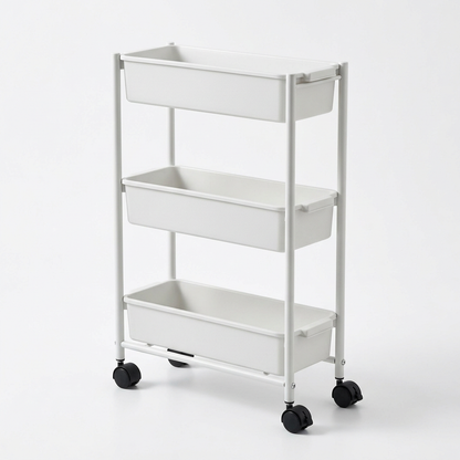 Slim Three-Tier Rolling Storage Cart